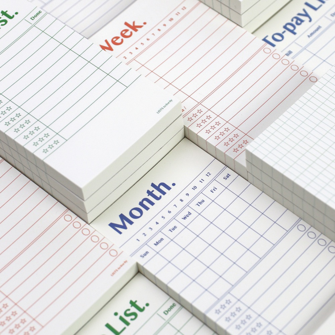 Paperian Lists To Live by Memo Pad [8 Styles]: Month