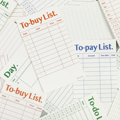 Paperian Lists To Live by Memo Pad [8 Styles]: Month