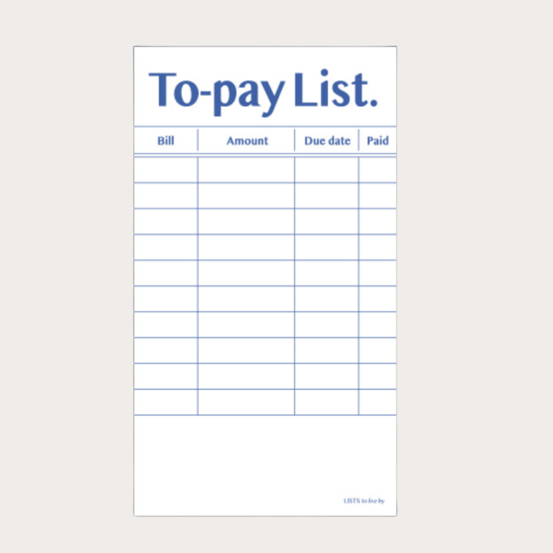 Paperian Lists To Live by Memo Pad [8 Styles]: Month