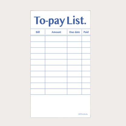 Paperian Lists To Live by Memo Pad [8 Styles]: Month