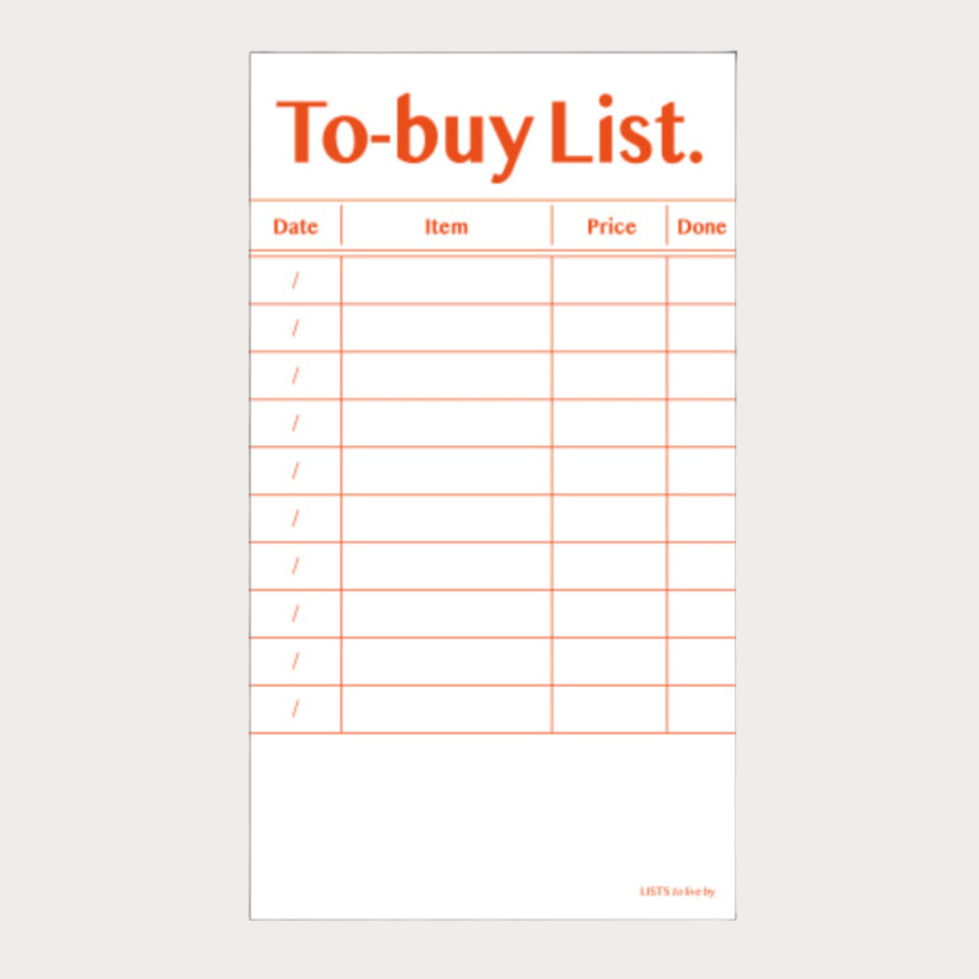 Paperian Lists To Live by Memo Pad [8 Styles]: Month