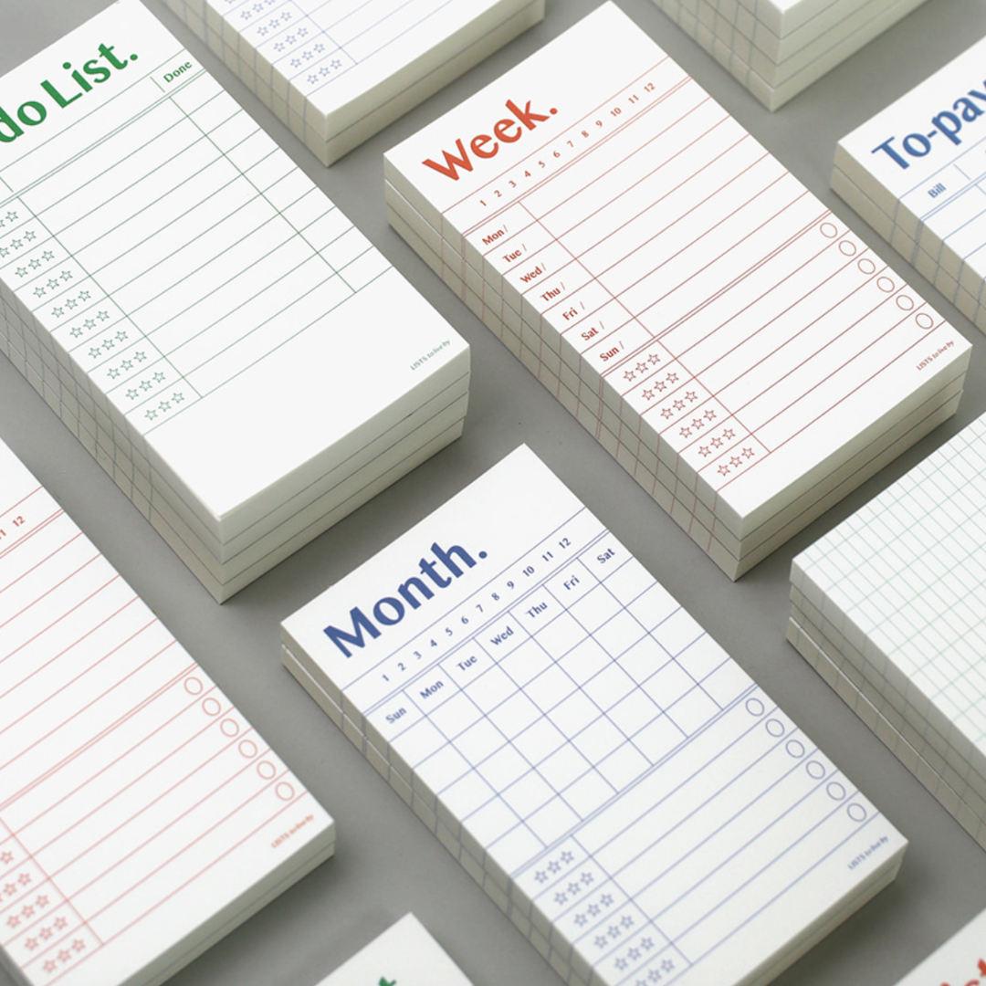 Paperian Lists To Live by Memo Pad [8 Styles]: Month